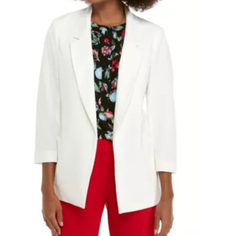 Nine West Drapey Crepe Jacket XS White NWT $105